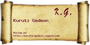 Kurutz Gedeon névjegykártya